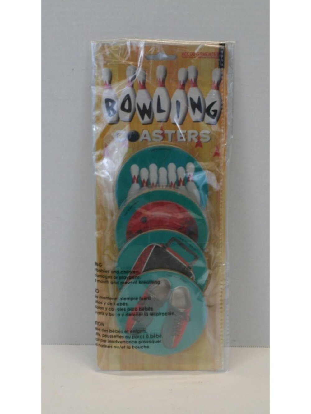 VTG Accoutrements Bowling Coasters Set of 4 w/ Bowling Terms Card 2001 NOS